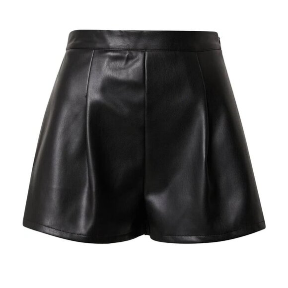 Missguided Faux Leather Short Black Size 10 - Picture 2 of 14